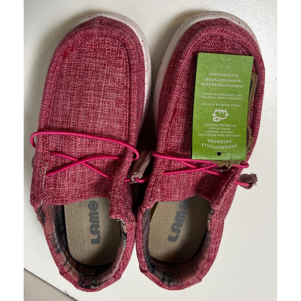 Lamo Paula Baja Slip On Sneakers Canvas Shoes Women Size 5 Pink Speckled NIB